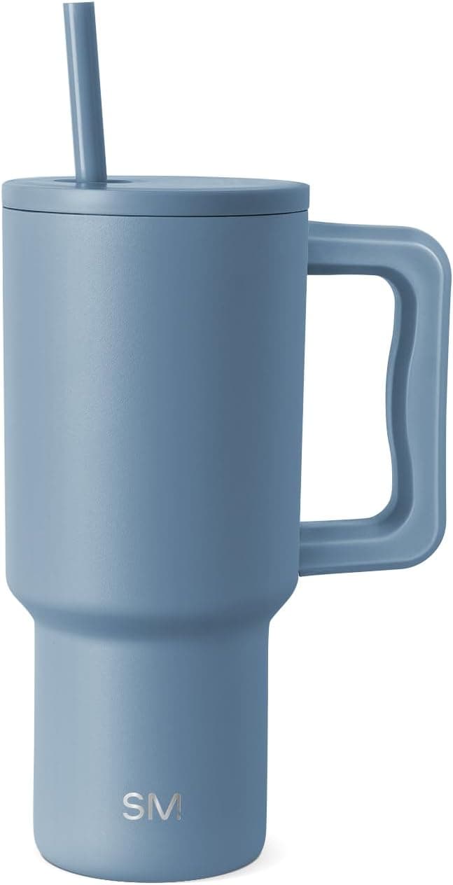 Simple Modern 30 oz Trek Tumbler with Handle and Straw Lid | Cup Holder Friendly Insulated Stainless Steel Travel...