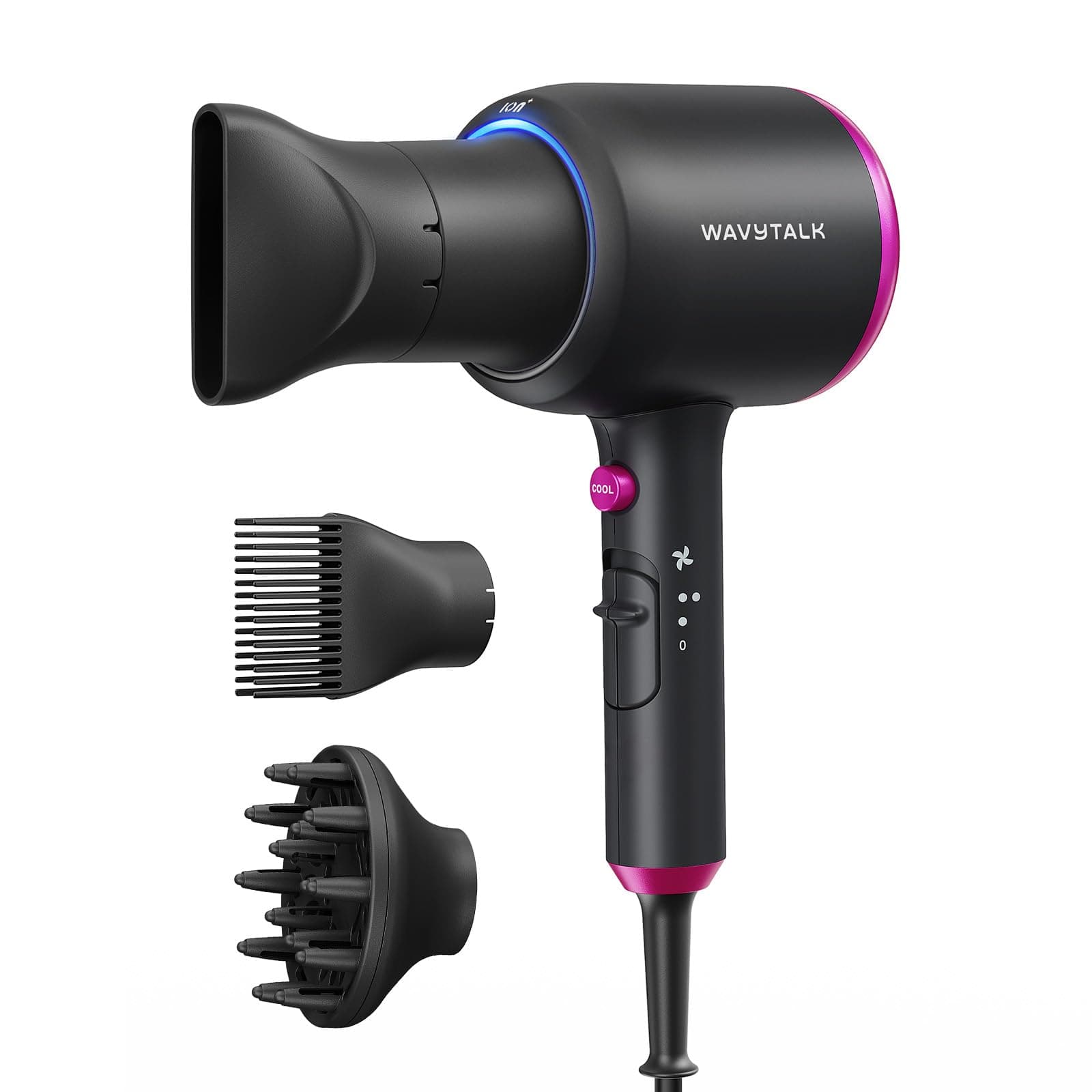 Wavytalk Blown Away Ionic Hair Dryer with Diffuser for Curly Hair